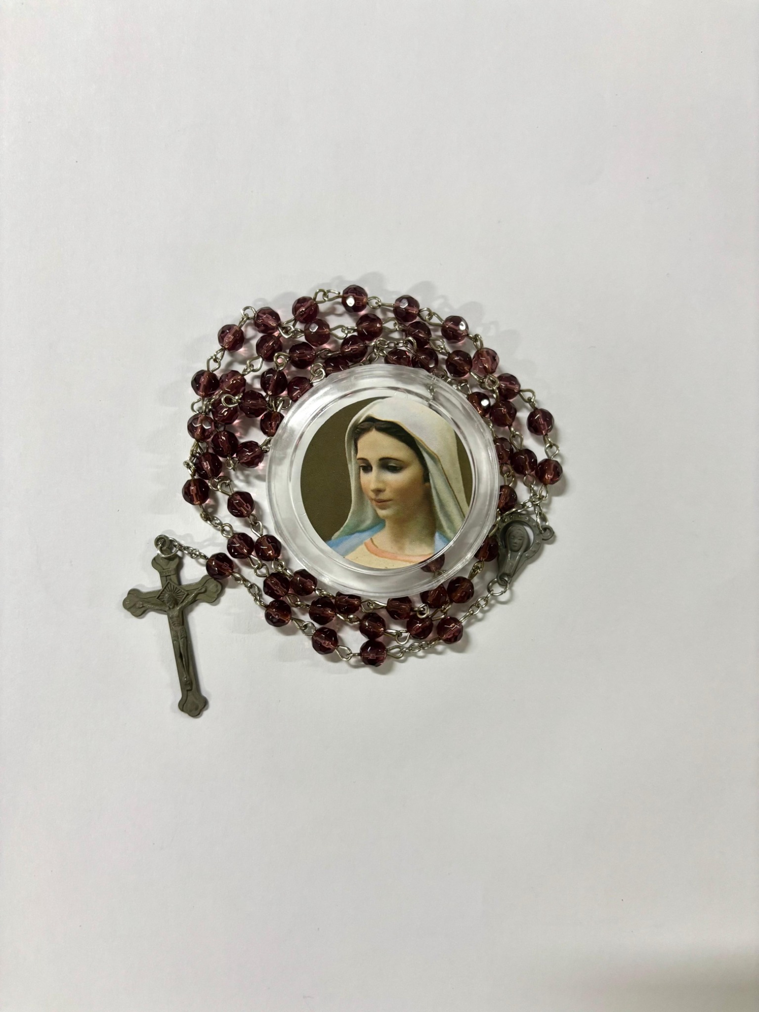 Burgundy Marian rosary