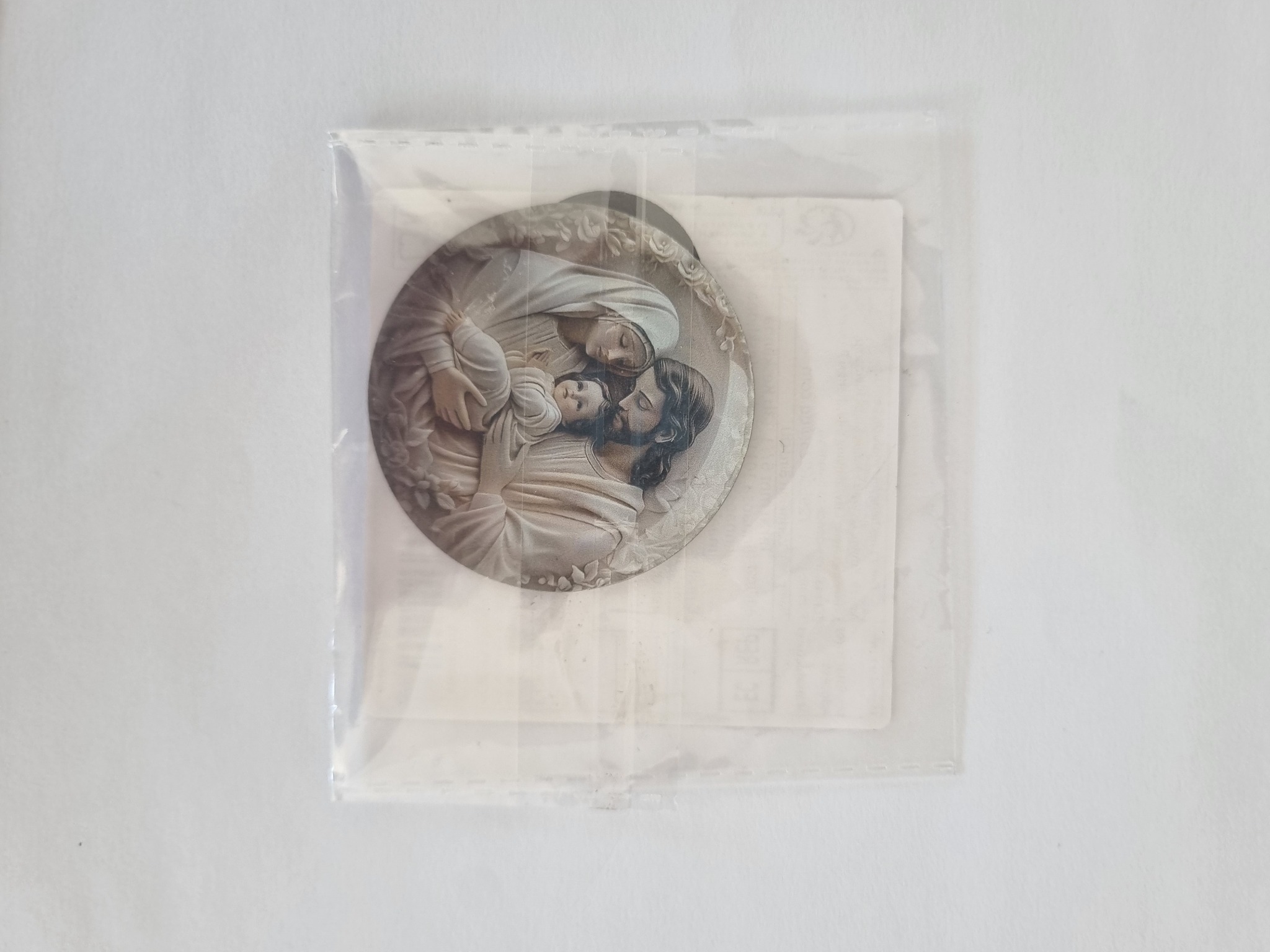 Round Holy Family Catholic fridge magnet