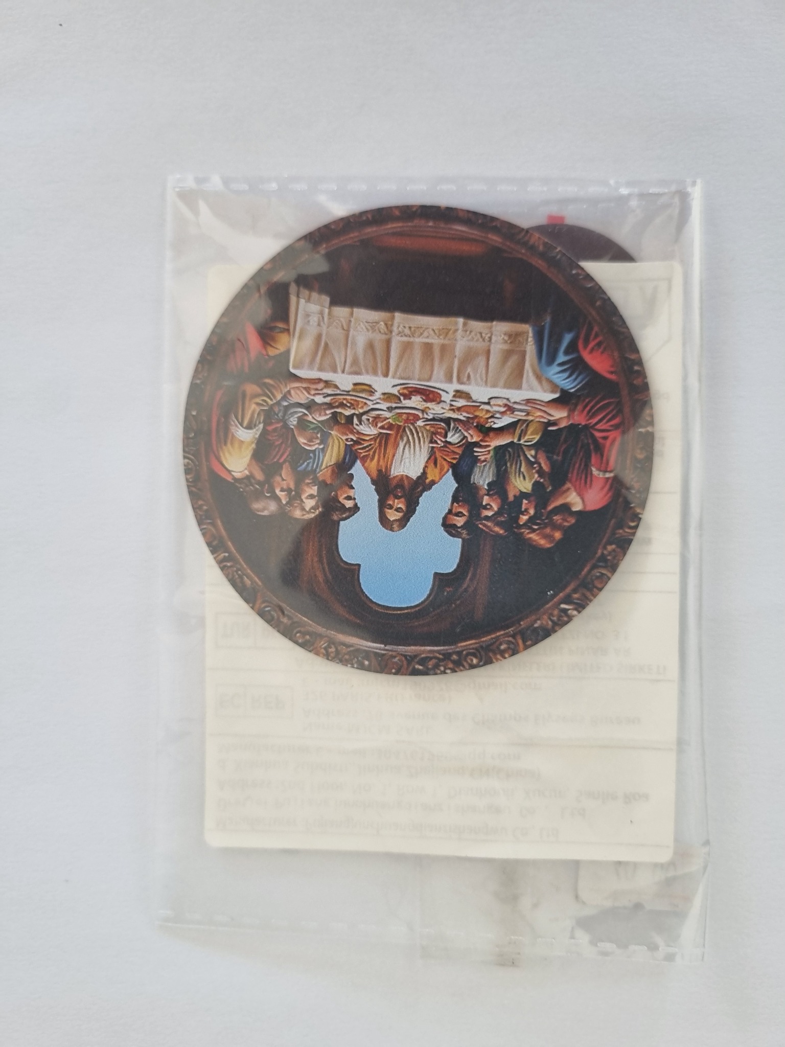 Round Last Supper Catholic fridge magnet