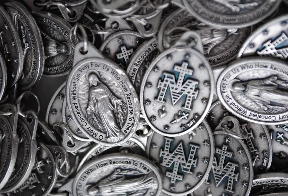 Collection of Marian devotional medals