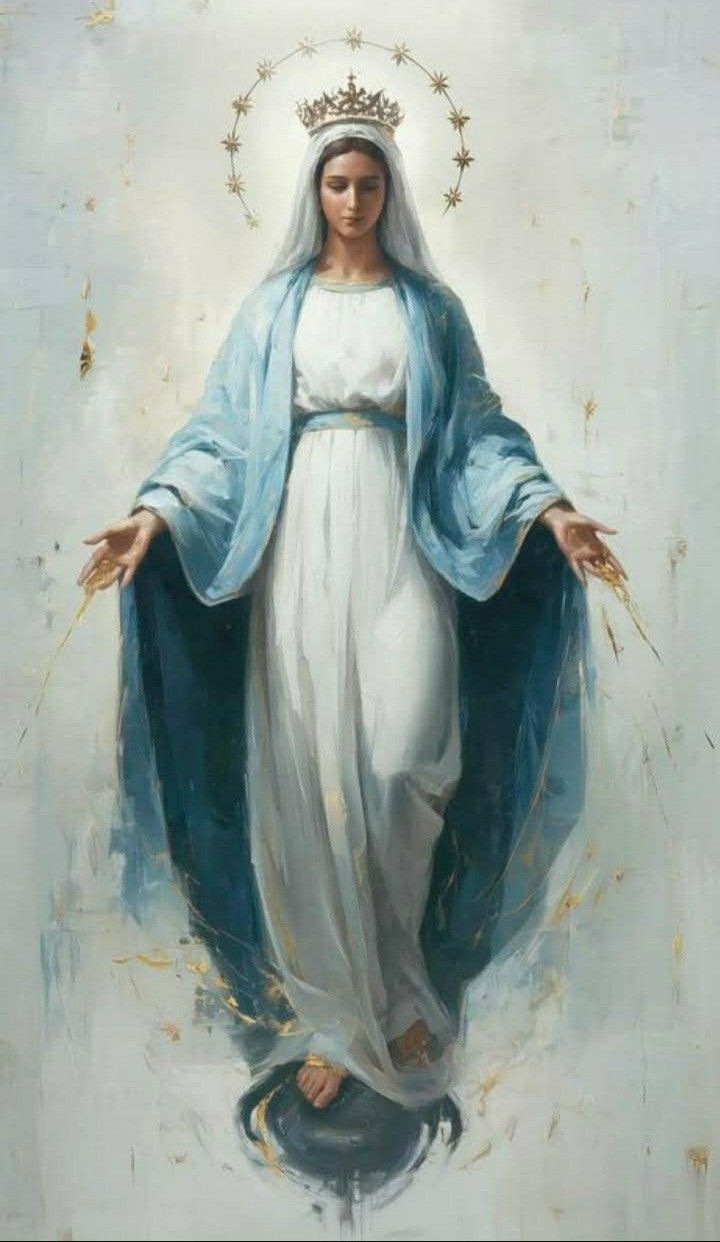 Reverent devotional image of the Blessed Virgin Mary