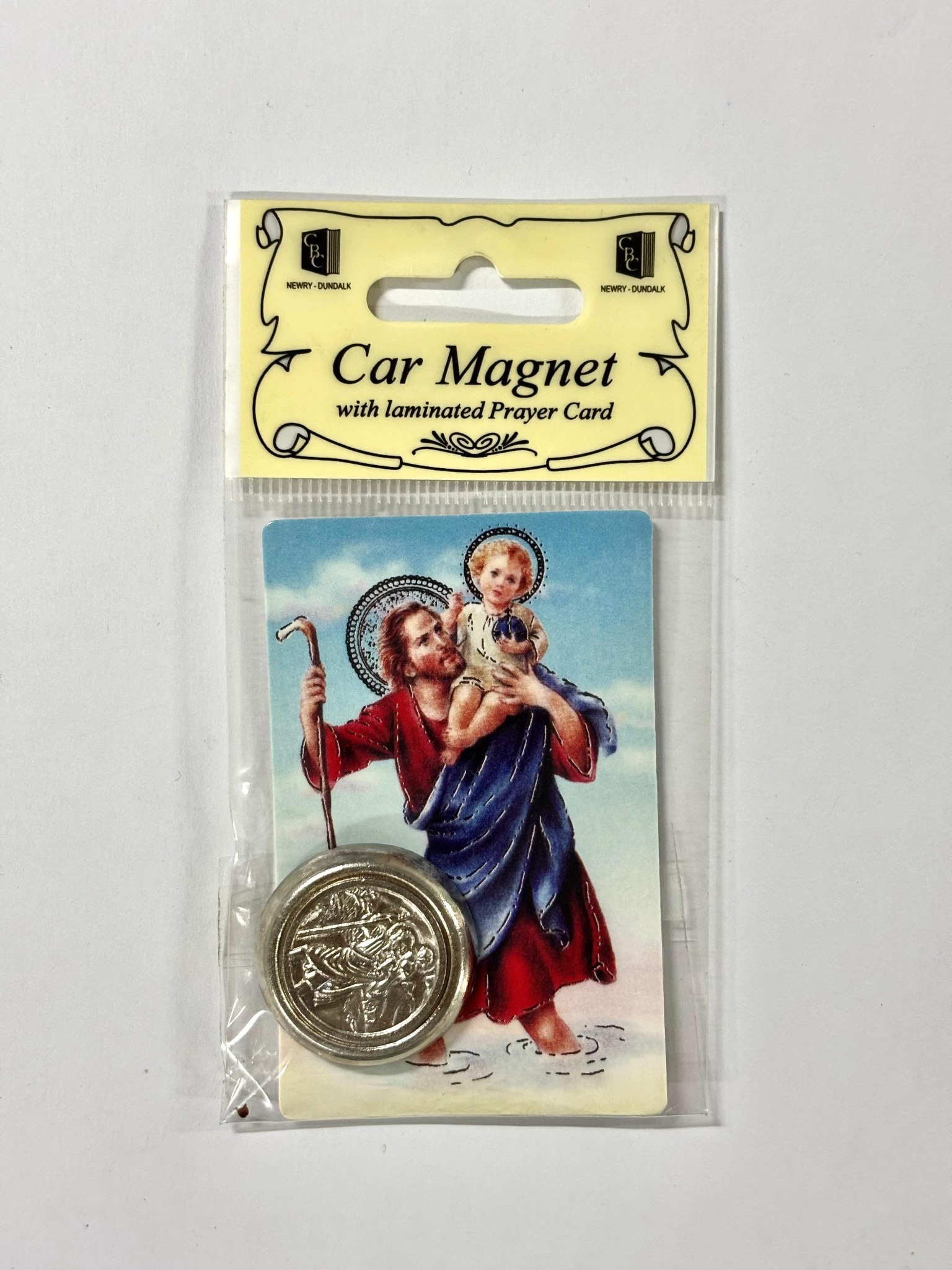 St Christopher car magnet and prayer card